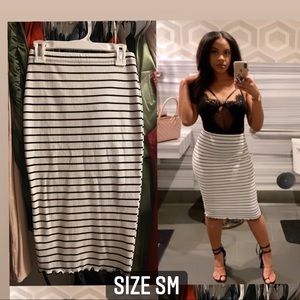 Black and white maxi skirt